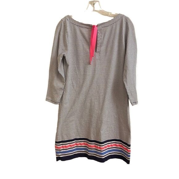 Lilly Pulitzer Noelle Dress Bayside Stripe True Navy Pink T-shirt Dress Medium - Picture 3 of 5